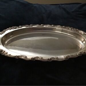 Elegant Silver Oval Serving Tray